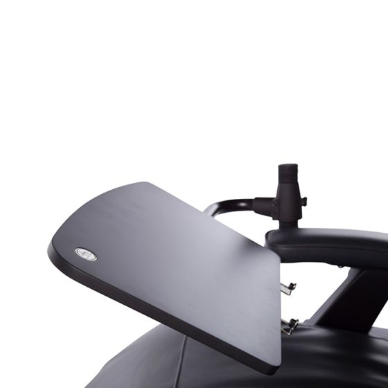 Perfect Chair Laptop Desk shown in grey color with adjustable mount attachment for recliner chairs