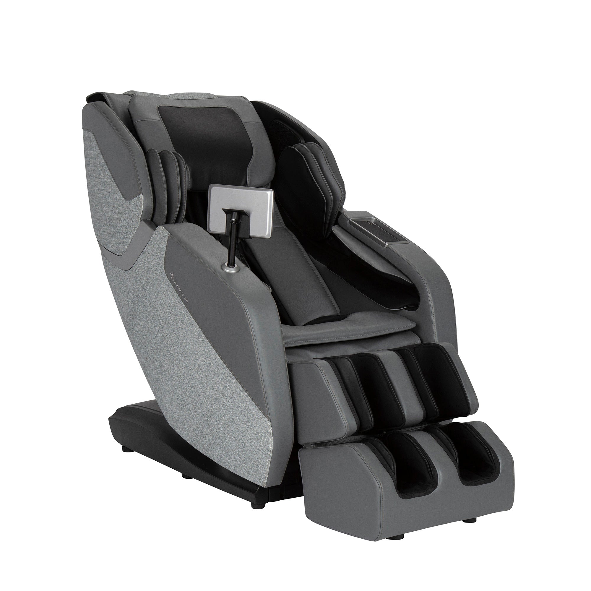 WholeBody ROVE massage chair in grey and black with L-track design and full-body massage coverage