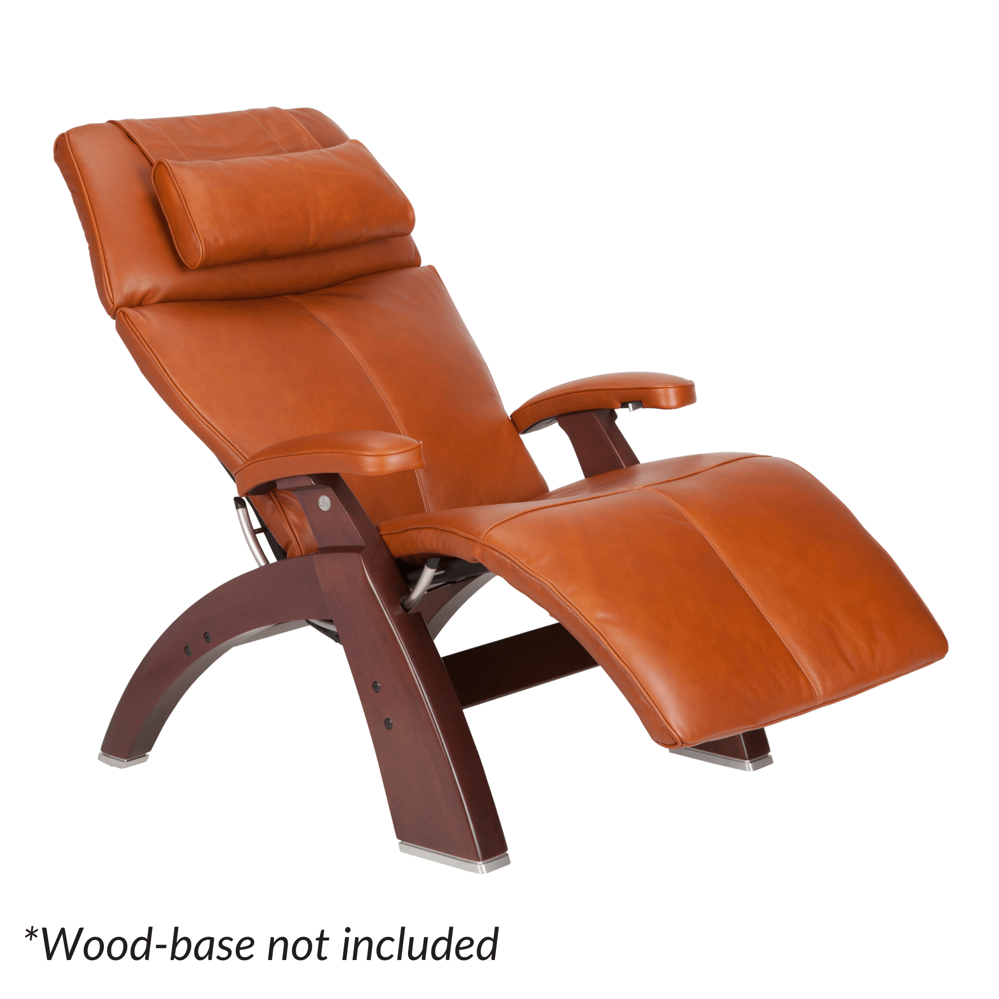 Brown leather recliner chair on a white background
