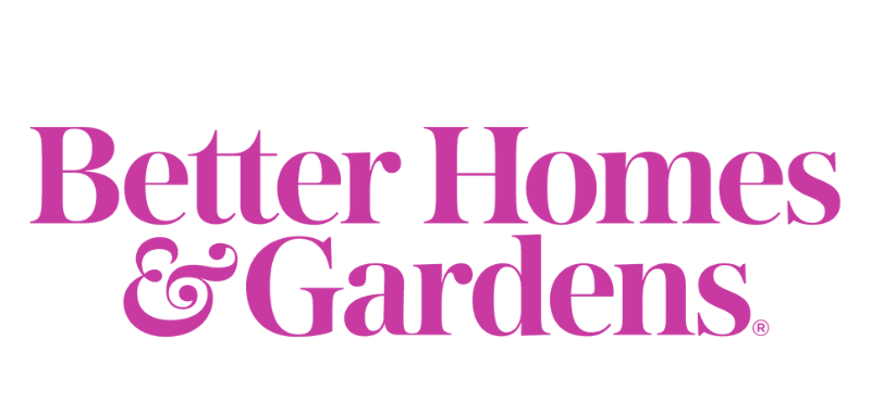 Better Homes & Gardens logo in pink on a white background